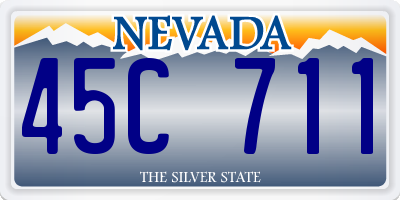 NV license plate 45C711