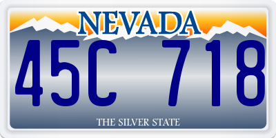 NV license plate 45C718
