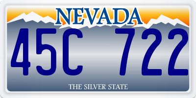 NV license plate 45C722