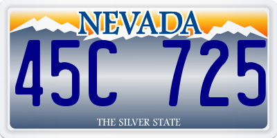 NV license plate 45C725