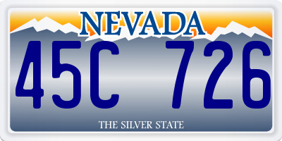 NV license plate 45C726