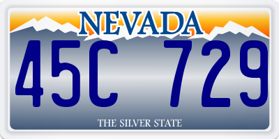 NV license plate 45C729