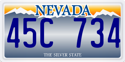 NV license plate 45C734