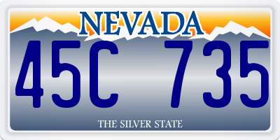 NV license plate 45C735