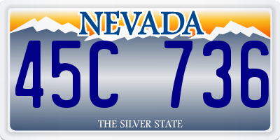 NV license plate 45C736