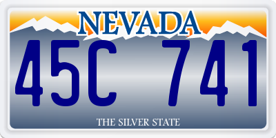 NV license plate 45C741