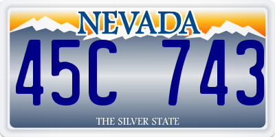 NV license plate 45C743