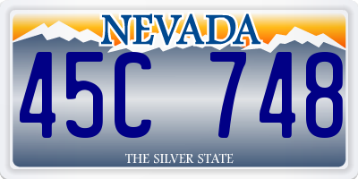 NV license plate 45C748