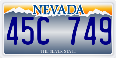 NV license plate 45C749