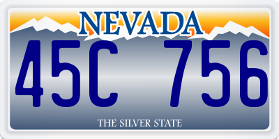 NV license plate 45C756