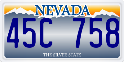 NV license plate 45C758