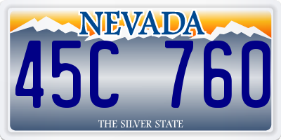 NV license plate 45C760