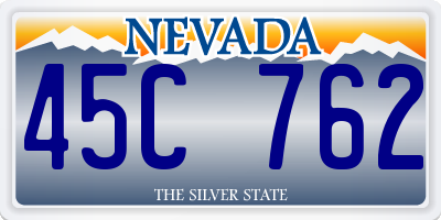 NV license plate 45C762