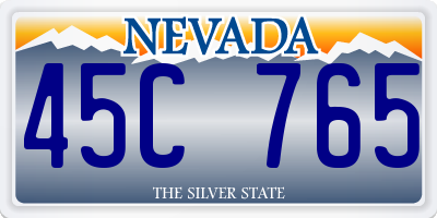 NV license plate 45C765
