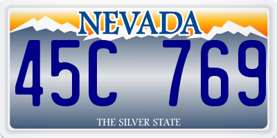 NV license plate 45C769