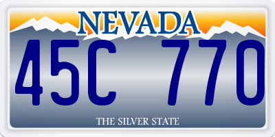 NV license plate 45C770