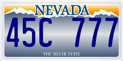 NV license plate 45C777