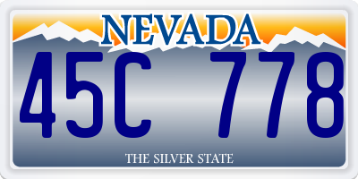 NV license plate 45C778