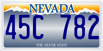 NV license plate 45C782