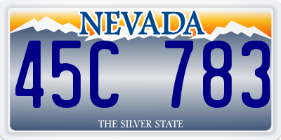 NV license plate 45C783