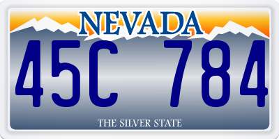NV license plate 45C784