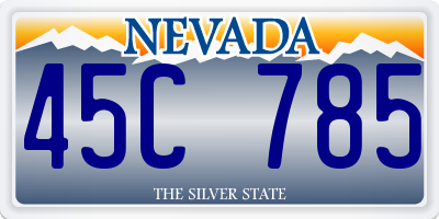 NV license plate 45C785
