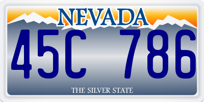 NV license plate 45C786