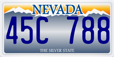 NV license plate 45C788