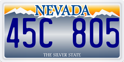 NV license plate 45C805