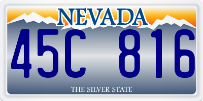 NV license plate 45C816