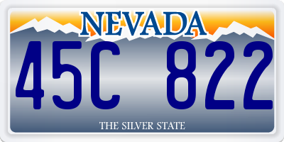 NV license plate 45C822