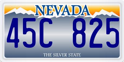 NV license plate 45C825