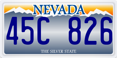 NV license plate 45C826