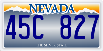 NV license plate 45C827