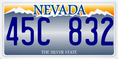 NV license plate 45C832