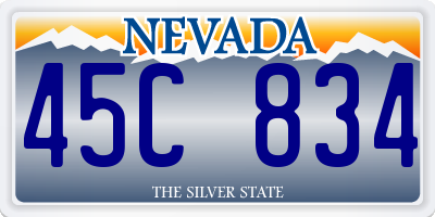 NV license plate 45C834