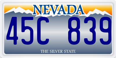 NV license plate 45C839