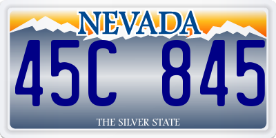 NV license plate 45C845