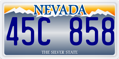 NV license plate 45C858