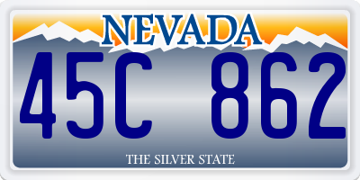NV license plate 45C862