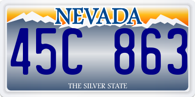 NV license plate 45C863