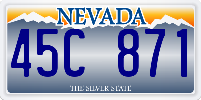 NV license plate 45C871