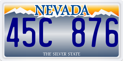 NV license plate 45C876