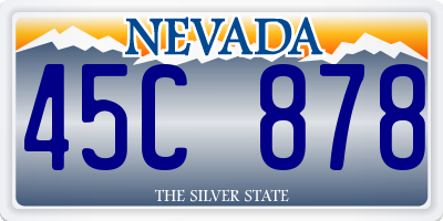 NV license plate 45C878