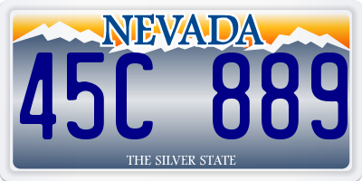 NV license plate 45C889