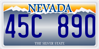 NV license plate 45C890