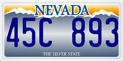NV license plate 45C893