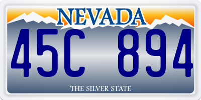NV license plate 45C894