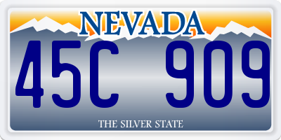 NV license plate 45C909