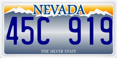 NV license plate 45C919